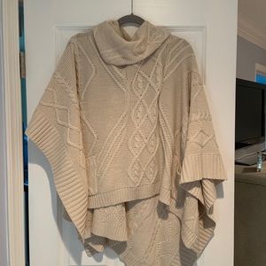 BCBG cable knit poncho